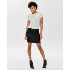 ONLY Base Faux Leather Skirt -Bloomora Shop only base faux leather skirt 4