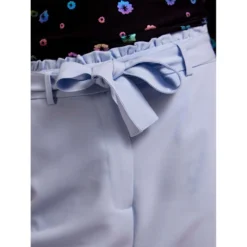 Pieces Boss Paperbag Straight Fit High Waist Pants -Bloomora Shop pieces boss paperbag straight fit high waist pants 5