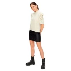 Pieces New Shiny High Waist Skirt -Bloomora Shop pieces new shiny high waist skirt 3