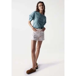 Branding Pearls Short Sleeve T-Shirt -Bloomora Shop salsa jeans branding pearls short sleeve t shirt 4