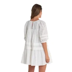 Bloomora Shop -Bloomora Shop salsa jeans english embroidery 3 4 sleeve dress 1