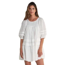 Bloomora Shop 35 English Embroidery 3/4 Sleeve Dress