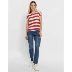 Vero Moda Wide Stripe Short Sleeve T-Shirt -Bloomora Shop vero moda wide stripe short sleeve t shirt 3