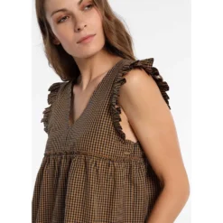 Top Vichy Ruffles Dress -Bloomora Shop victorio lucchino top vichy ruffles dress 2