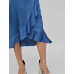 Vila Ellette Wrap High Waist Midi Skirt -Bloomora Shop vila ellette wrap high waist midi skirt 4