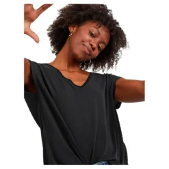 Vila Modala Detail Short Sleeve V Neck T-Shirt -Bloomora Shop vila modala detail short sleeve v neck t shirt 4