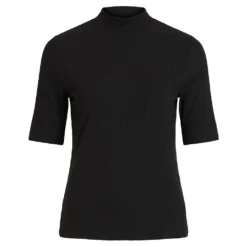 Vila Solitta 2/4 Sleeves Rib Flunnel Neck T-Shirt 10 Vila Solitta 2/4 Sleeves Rib Flunnel Neck T-Shirt -Bloomora Shop vila solitta 2 4 sleeves rib flunnel neck t shirt 2